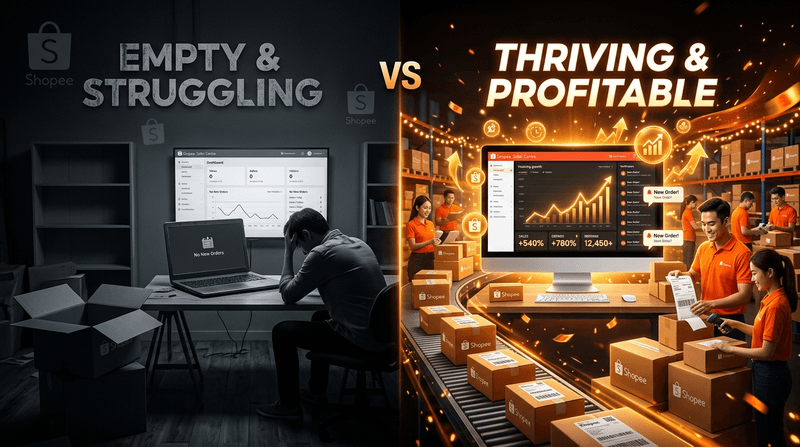 Shopee Seller Dashboard — Revenue Growth, Keyword Performance, ROAS 8.5x